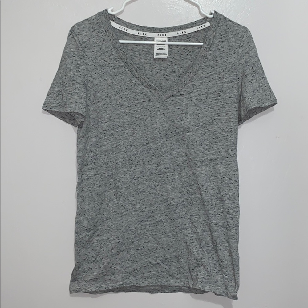 Gray and Black speckled V-Neck shirt